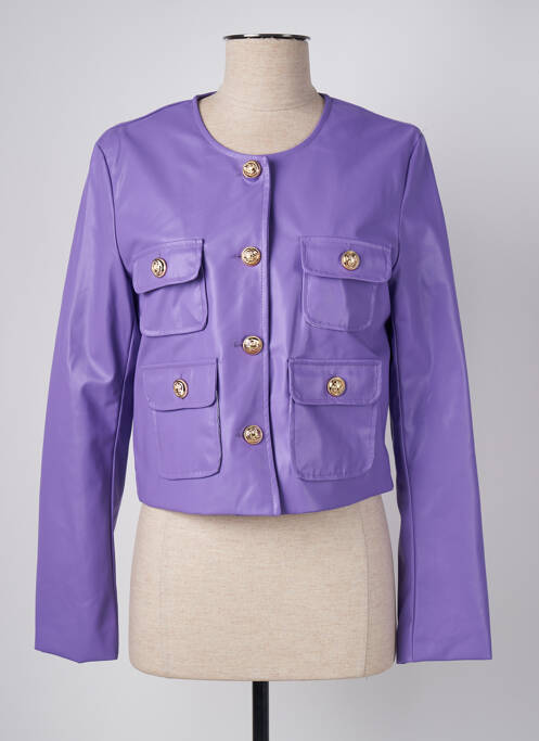 Veste simili cuir violet LUMINA pour femme