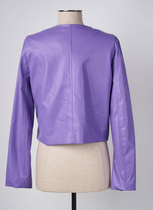 Veste simili cuir violet LUMINA pour femme