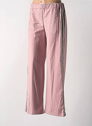 Pantalon droit stretch taille normale rose ANGELA DAVIS femme