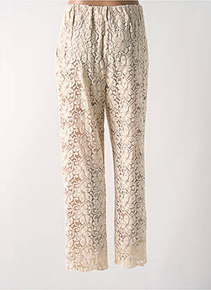 Pantalon droit coupe carotte taille haute beige ANGELA DAVIS femme