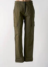 Pantalon cargo coupe droite taille haute vert ANGELA DAVIS femme