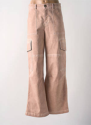Pantalon cargo taille élastique taille haute rose ANGELA DAVIS femme