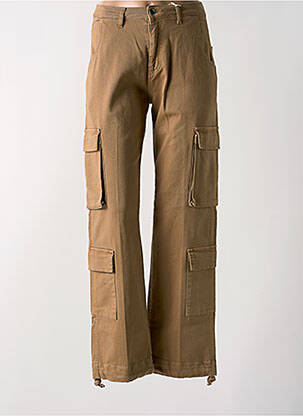 Pantalon cargo taille haute taille haute marron ANGELA DAVIS femme
