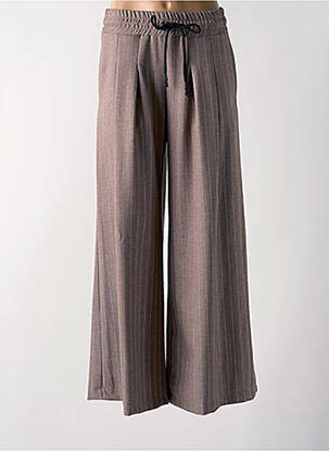 Pantalon flare taille élastique taille normale marron KING KONG femme