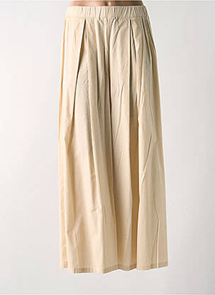 Pantalon large tissage popeline taille haute beige FRIDA MADÉ femme