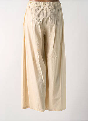 Pantalon large tissage popeline taille haute beige FRIDA MADÉ femme
