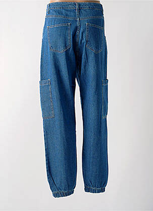 Pantalon cargo taille élastique taille haute bleu ANGELA DAVIS femme