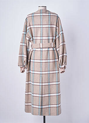 Manteau long coupe cintrée sans capuche beige LUMINA femme