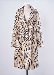 Manteau long poches sans capuche beige CARLA MONTANARINI femme