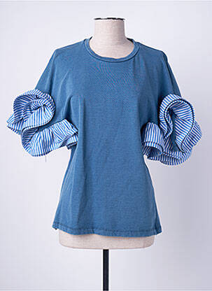 Top stretch manches courtes bleu ANGELA DAVIS femme