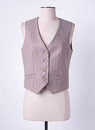 Gilet sans manche fausses poches beige ANGELA DAVIS femme