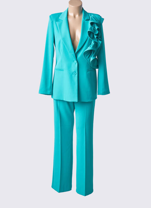 Ensemble pantalon fermeture boutonnée sur le devant vert ANGELA DAVIS femme