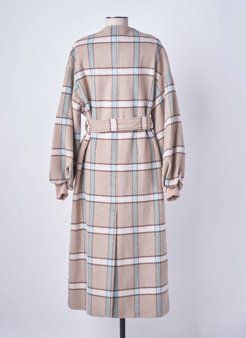 Manteau long coupe cintrée sans capuche beige LUMINA femme