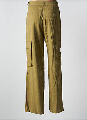 Pantalon large taille à pinces taille haute vert ANGELA DAVIS femme