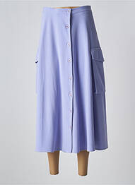 Jupe longue tissage crêpe violet LUMINA femme