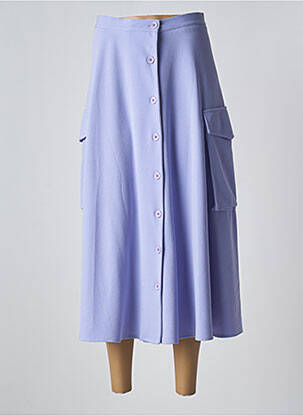 Jupe longue tissage crêpe violet LUMINA femme