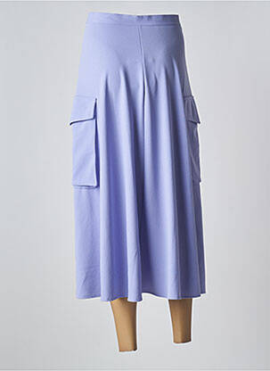 Jupe longue coupe évasée violet LUMINA femme