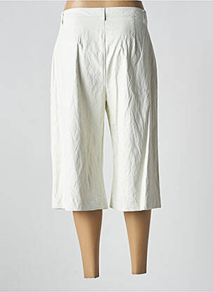 Pantacourt taille haute taille haute blanc ANGELA DAVIS femme