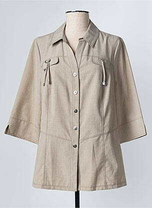 Veste casual col chemisier beige KARTING femme