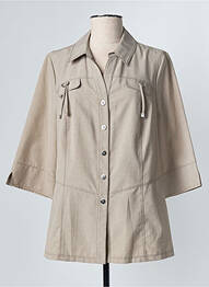 Veste casual col chemisier beige KARTING femme