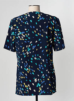 Chemisier manches courtes manches courtes bleu MARCELLE GRIFFON femme
