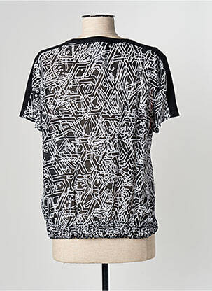 Blouse légère et transparente manches courtes noir FRANK WALDER femme