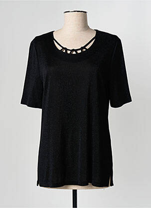 Top stretch manches courtes noir FRANK WALDER femme