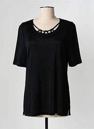 Top stretch manches courtes noir FRANK WALDER femme