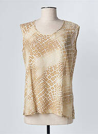 Top coupe fluide sans manche beige FRANK WALDER femme