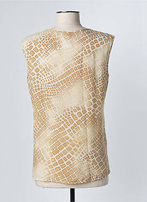 Top tissage crêpe sans manche beige FRANK WALDER femme