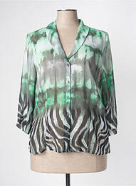 Chemisier tissage crêpe manches 3/4 vert FRANK WALDER femme
