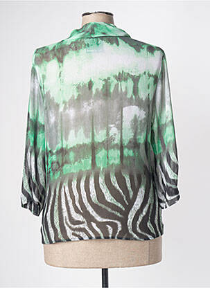 Chemisier tissage crêpe manches 3/4 vert FRANK WALDER femme
