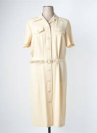 Robe mi-longue manches courtes manches courtes beige GUITARD femme