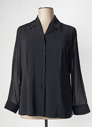 Chemisier coupe cintrée manches longues noir BIANCA femme