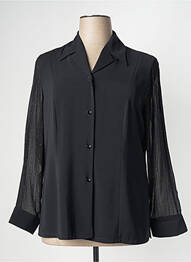 Chemisier coupe cintrée manches longues noir BIANCA femme