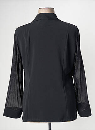 Chemisier coupe cintrée manches longues noir BIANCA femme