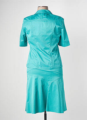 Ensemble jupe fermeture zippée sous rabat avec crochet bleu FRANK WALDER femme