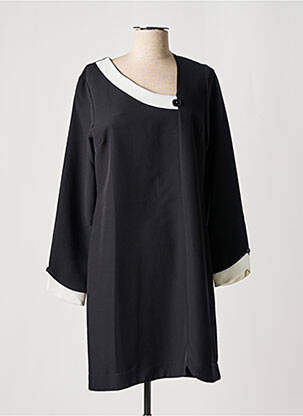 Robe courte fermeture zippée au dos manches longues noir PAUL BRIAL femme