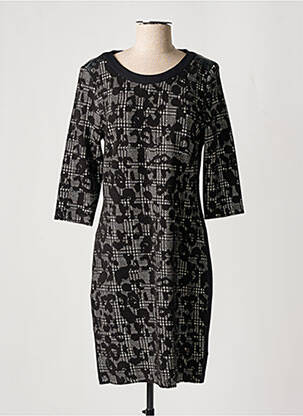 Robe mi-longue manches 3/4 manches 3/4 noir BARBARA LEBEK femme