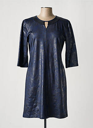 Robe courte manches 3/4 manches 3/4 bleu FUEGO WOMAN femme