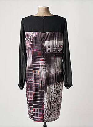 Robe mi-longue coupe fluide manches longues noir PAUSE CAFE femme