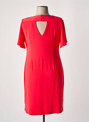 Robe mi-longue tissage crêpe manches courtes rouge ARONA femme