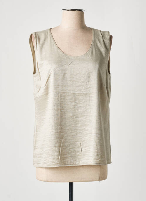 Top coupe fluide sans manche vert GRIFFON femme