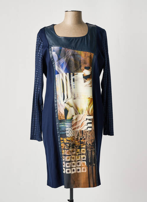 Robe mi-longue bleu PAUSE CAFE pour femme