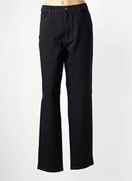 Pantalon droit fermeture zippée sous rabat boutonné noir SAINT HILAIRE femme
