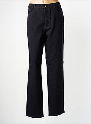 Pantalon droit fermeture zippée sous rabat boutonné noir SAINT HILAIRE femme