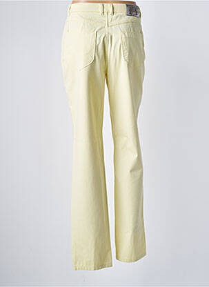 Pantalon droit fermeture zippée sous rabat boutonné jaune BRUNO SAINT HILAIRE femme