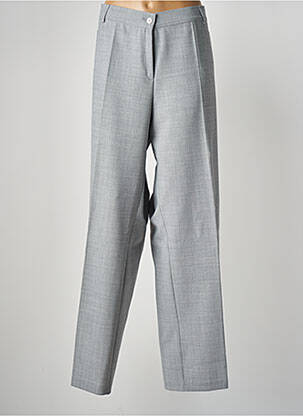 Pantalon droit fermeture zippée sous rabat boutonné gris FRANK WALDER femme