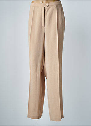 Pantalon droit taille élastique beige FRANK WALDER femme