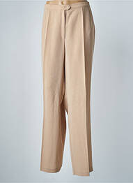 Pantalon droit fermeture zippée sous rabat boutonné beige FRANK WALDER femme